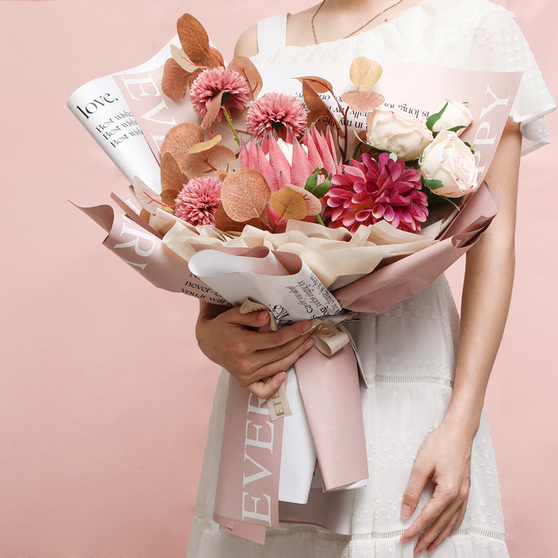 MYHC-38 INS englisches Farbverlaufs-Bopp-Rindsleder-Blumen-Geschenkpapier
