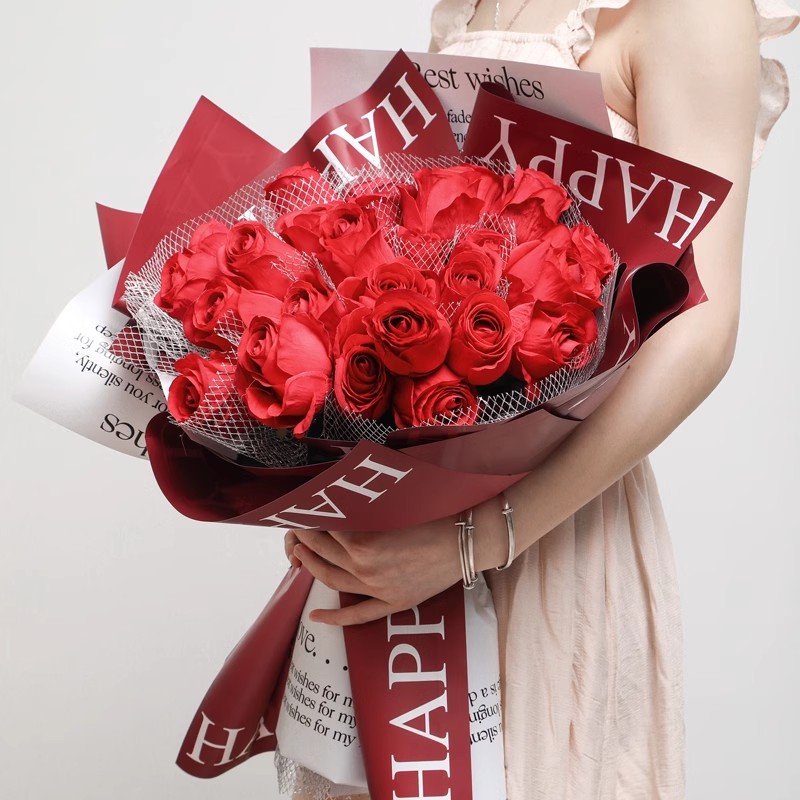 MYHC-38 INS englisches Farbverlaufs-Bopp-Rindsleder-Blumen-Geschenkpapier