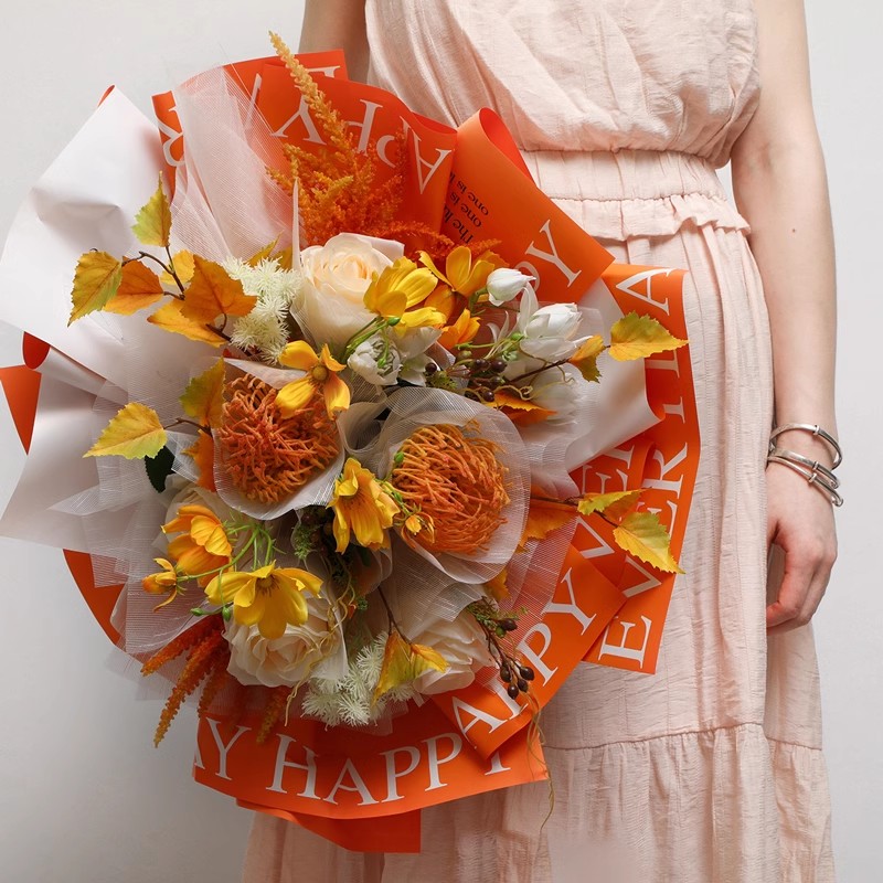 MYHC-38 INS englisches Farbverlaufs-Bopp-Rindsleder-Blumen-Geschenkpapier