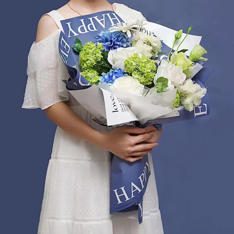 MYHC-38 INS englisches Farbverlaufs-Bopp-Rindsleder-Blumen-Geschenkpapier