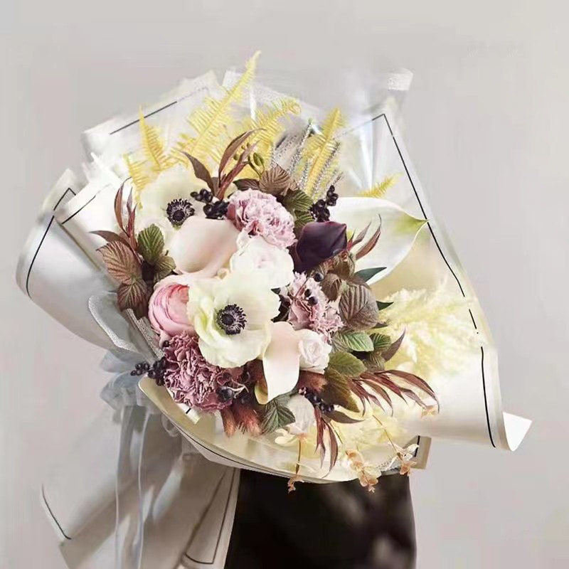 MYHC-39 Memory-Fotorahmen, 57 x 57 cm (± 2 cm), wasserfestes Blumen-Geschenkpapier