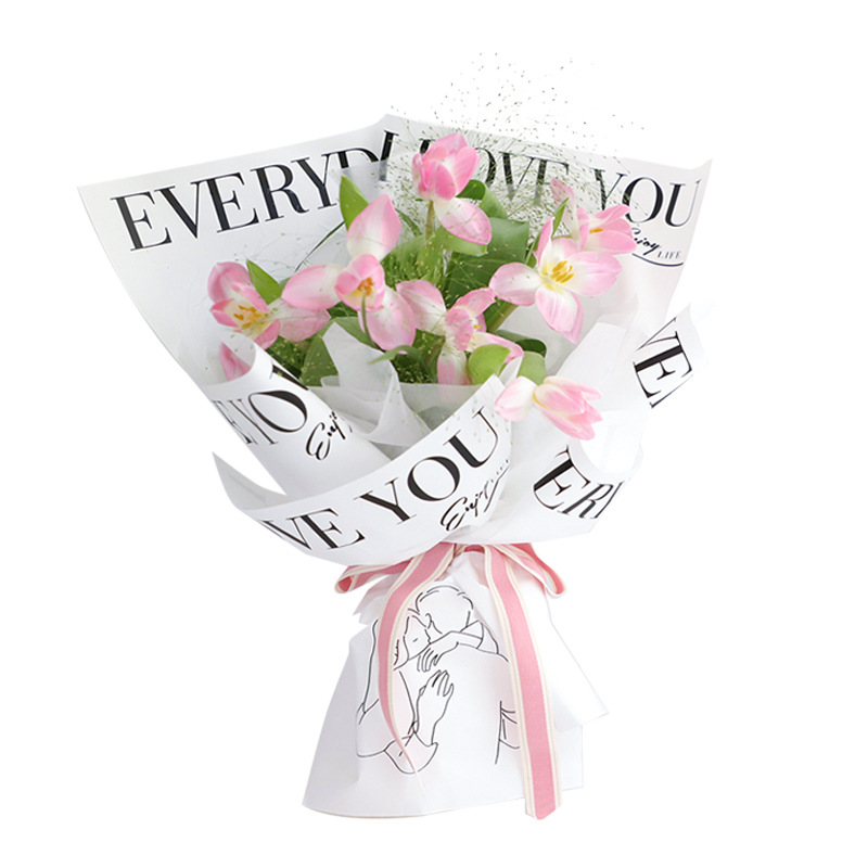 MYHC-40 Jane Eyre Hug Pattern Monochromes Baumwollblumen-Geschenkpapier