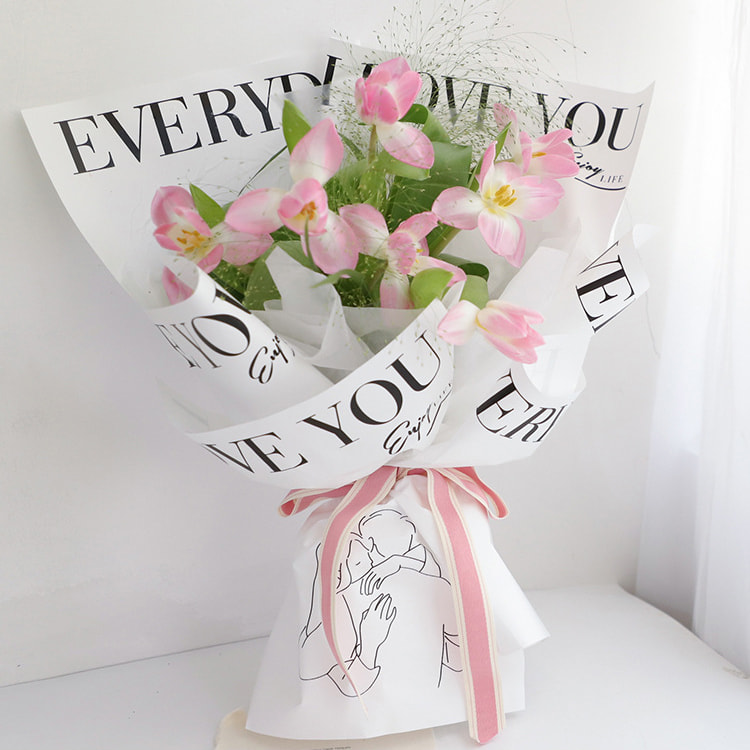 MYHC-40 Jane Eyre Hug Pattern Monochromes Baumwollblumen-Geschenkpapier
