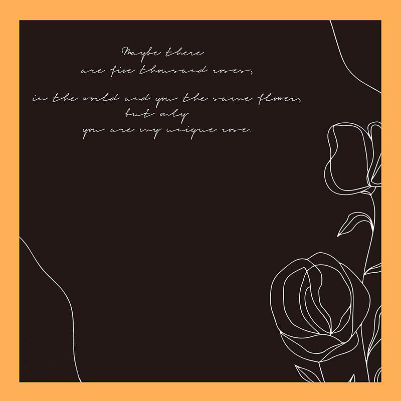 MYHC-42 Schlichtes Geschenkpapier mit kontrastierendem Rand aus Baumwolle und Blumen