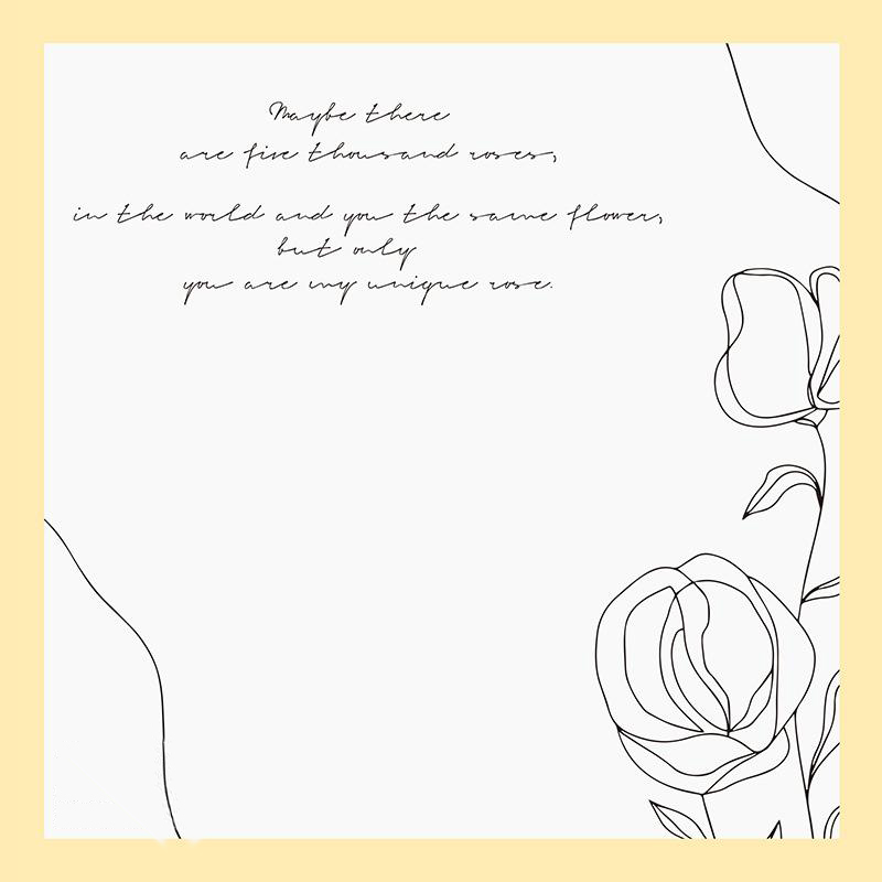 MYHC-42 Schlichtes Geschenkpapier mit kontrastierendem Rand aus Baumwolle und Blumen