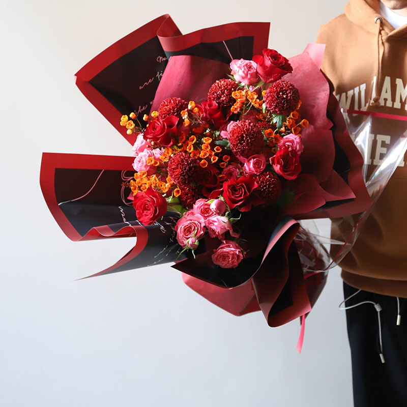 MYHC-42 Schlichtes Geschenkpapier mit kontrastierendem Rand aus Baumwolle und Blumen