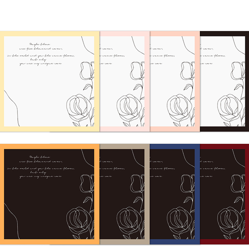 MYHC-42 Schlichtes Geschenkpapier mit kontrastierendem Rand aus Baumwolle und Blumen