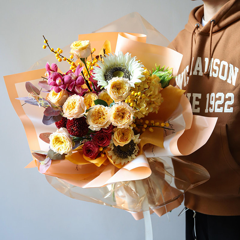 MYHC-42 Schlichtes Geschenkpapier mit kontrastierendem Rand aus Baumwolle und Blumen