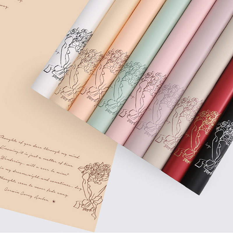 MYHC-43 Französische romantische einfarbige Blumenverpackungsfolie aus Rindsleder