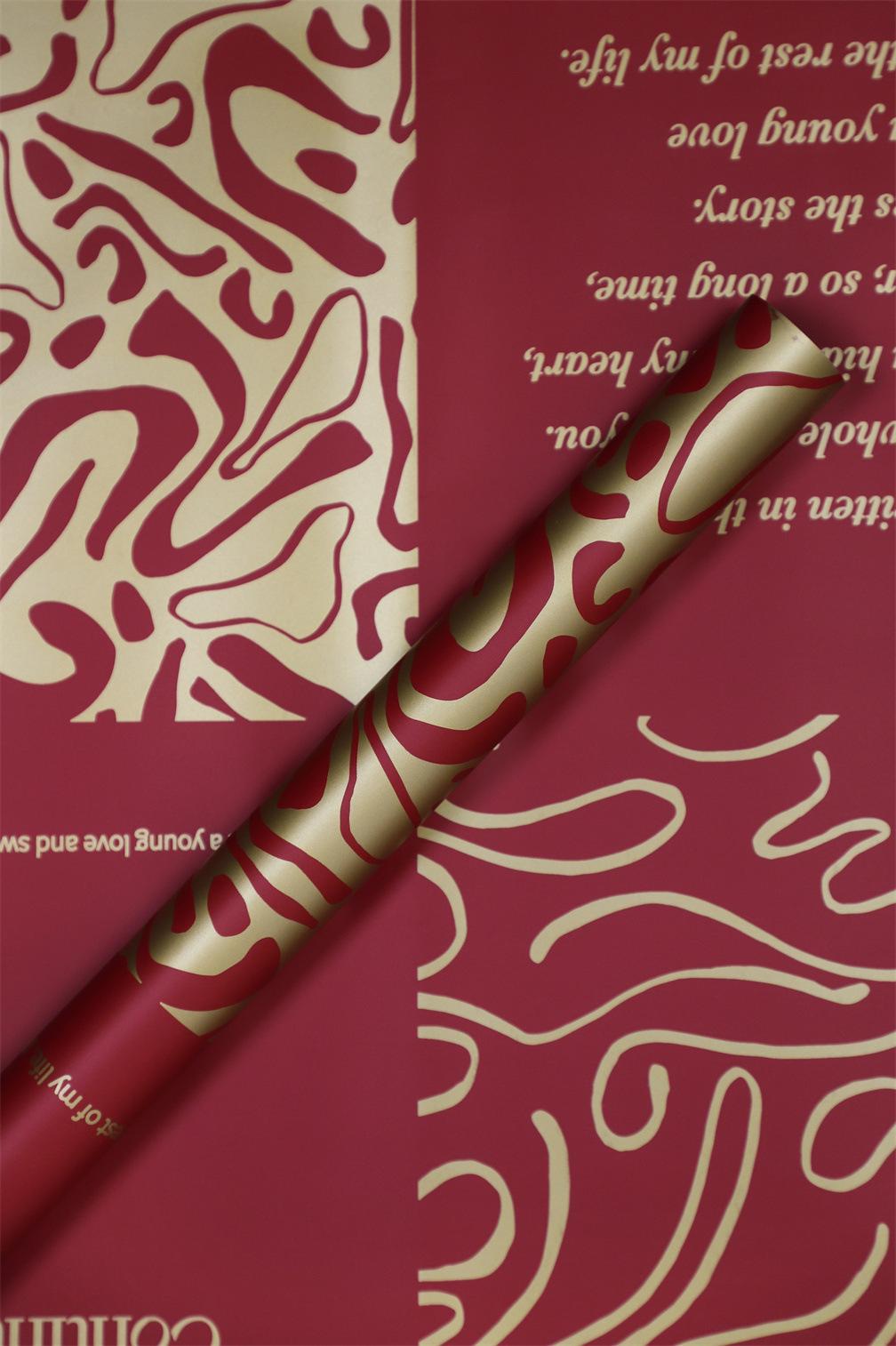 MYHC-44 Moderne Verpackungsfolie aus Rindsleder mit Blumen im Graffiti-Stil