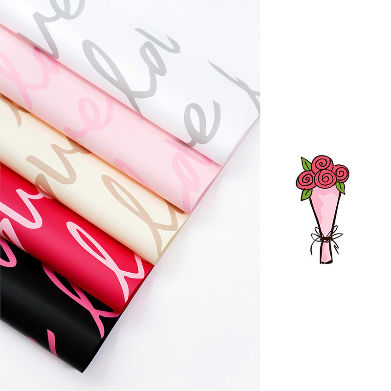 MYHC-45 Love Pattern Art Wasserfestes Blumen-Geschenkpapier