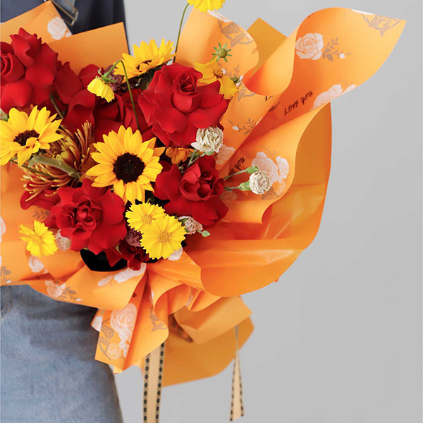 MYHC-47 Blumen-Geschenkpapier mit geringer Sättigung aus Rindsleder