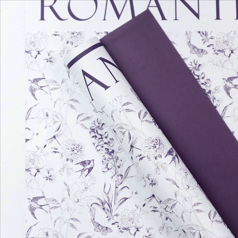 MYHC-49 Einseitiges Geschenkpapier mit frischem, mattem Blumenmuster