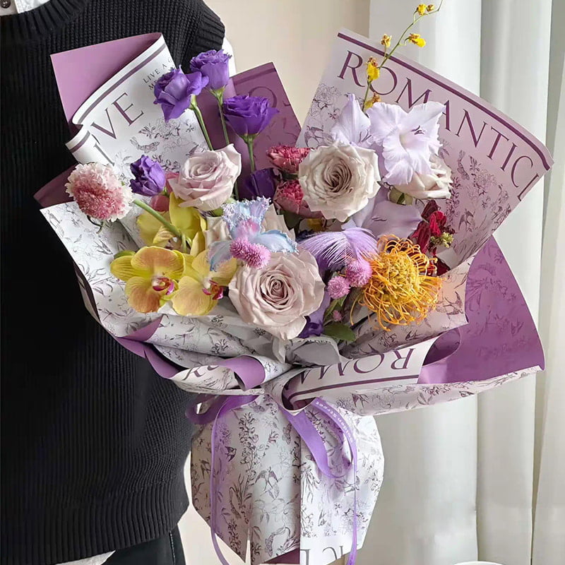 MYHC-49 Einseitiges Geschenkpapier mit frischem, mattem Blumenmuster