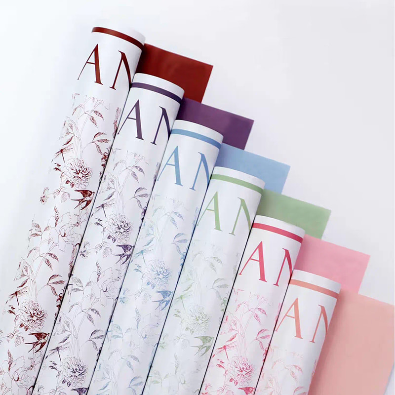 MYHC-49 Einseitiges Geschenkpapier mit frischem, mattem Blumenmuster