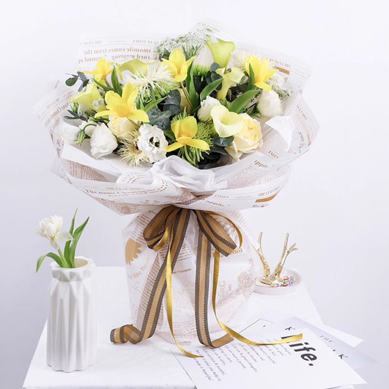 MYHC-52 Herb Golden Light Mattfolie 57×57cm (±2cm) Blumenverpackungsfolie aus Kunststoff