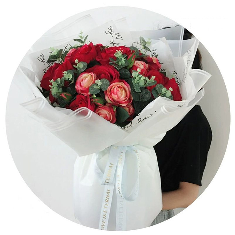 MYHC-54 Einseitige Kunststoff-Blumenverpackungsfolie mit doppelter weißer Linienkante und Farbverlauf