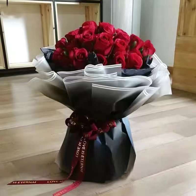 MYHC-54 Einseitige Kunststoff-Blumenverpackungsfolie mit doppelter weißer Linienkante und Farbverlauf