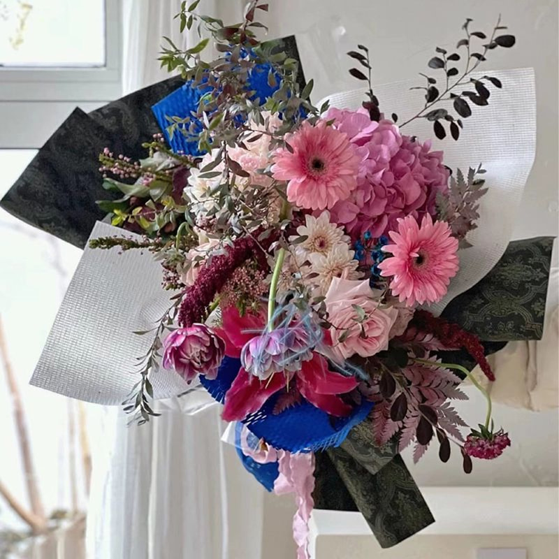 MYHC-56 Geschenkpapier mit Reliefdruck, einfarbig, Baumwollblumen