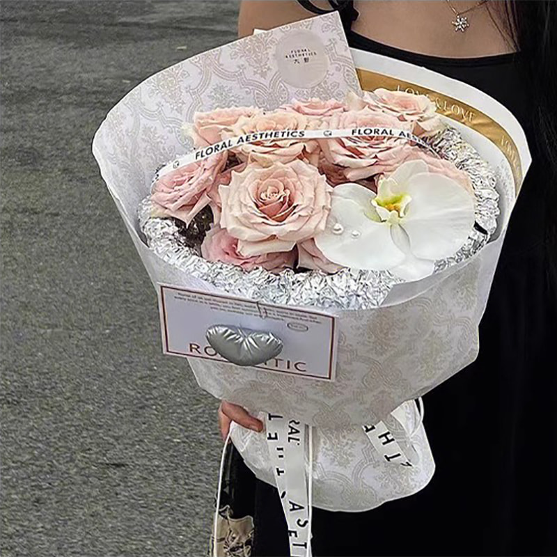 MYHC-56 Geschenkpapier mit Reliefdruck, einfarbig, Baumwollblumen