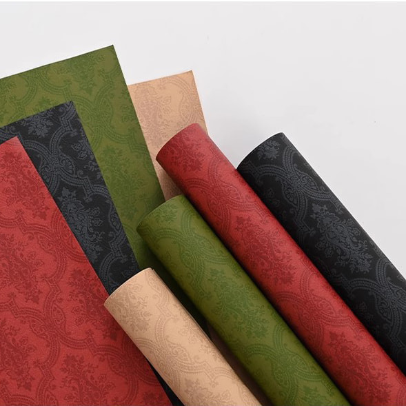 MYHC-56 Geschenkpapier mit Reliefdruck, einfarbig, Baumwollblumen