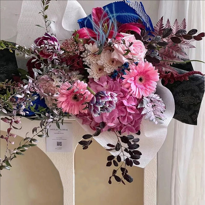 MYHC-56 Geschenkpapier mit Reliefdruck, einfarbig, Baumwollblumen