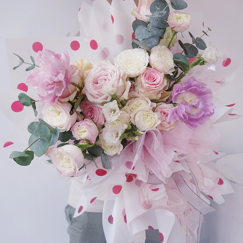 MYHC-58 Gepunktetes Blumen-Geschenkpapier aus Baumwolle