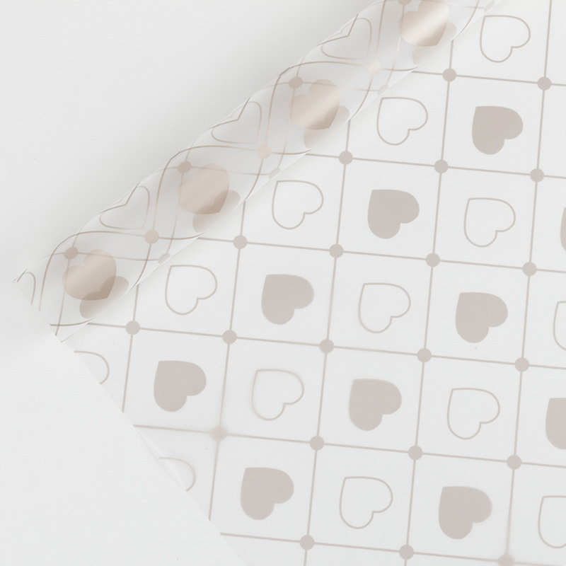 MYHC-60 Monochrome Love Plaid Pattern Transparente Blumenverpackungsfolie