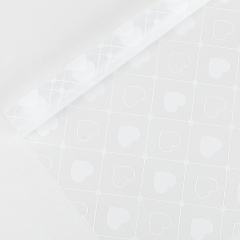 MYHC-60 Monochrome Love Plaid Pattern Transparente Blumenverpackungsfolie