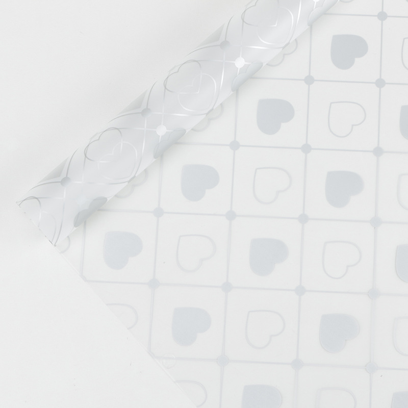 MYHC-60 Monochrome Love Plaid Pattern Transparente Blumenverpackungsfolie