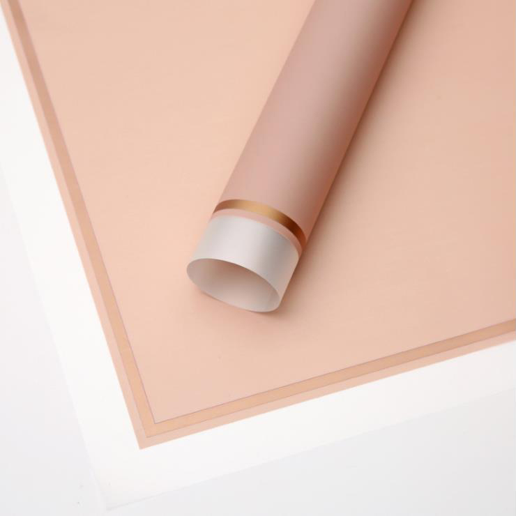 MYHC-61 Geschenkpapier mit weißem Rand und goldenem Rand, matte Folie, mattes Blumen-Geschenkpapier