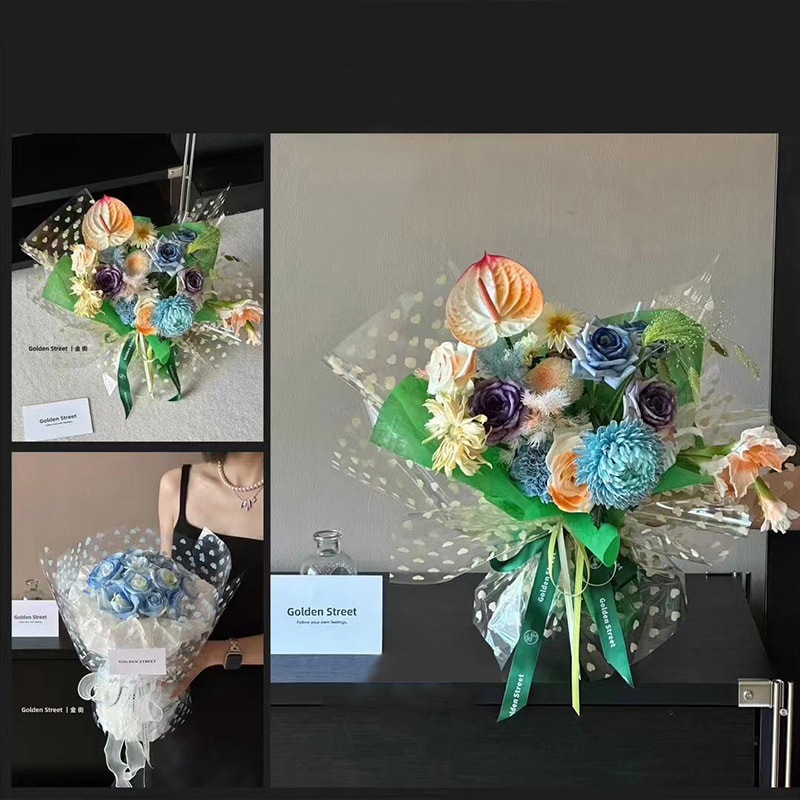 MYHC-62 Even Love Dekoration OPP Transparentes Blumen-Geschenkpapier