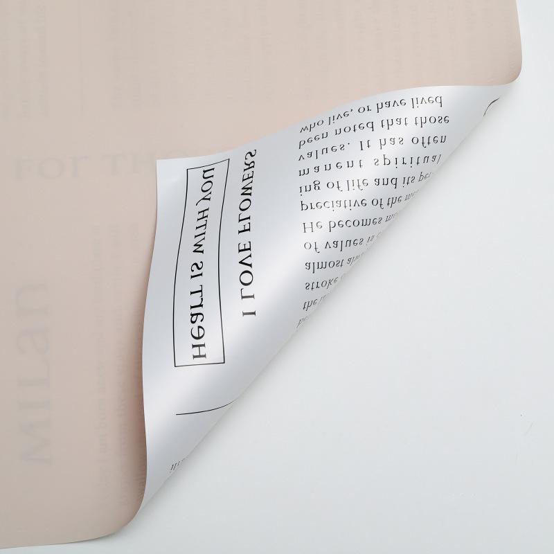 MYHC-64 Einseitige weiße englische Zeitung, Perlglanzfolie, Rindsleder-Blumenverpackungsfolie