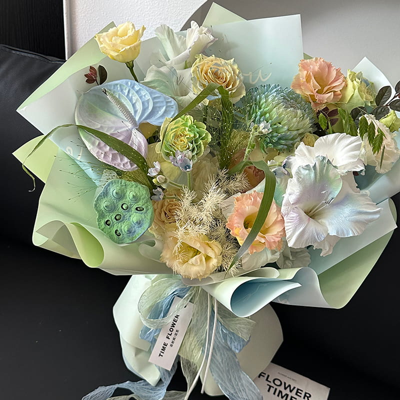MYHC-66 Macaron Farbverlaufsfarbenes wasserfestes Blumen-Geschenkpapier
