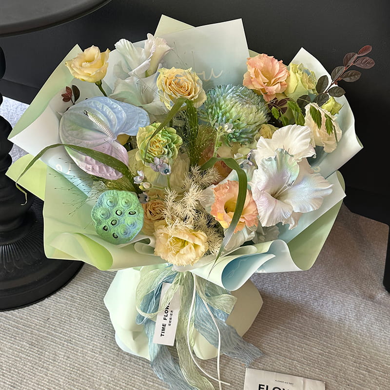MYHC-66 Macaron Farbverlaufsfarbenes wasserfestes Blumen-Geschenkpapier