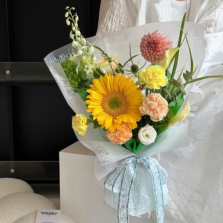 MYHC-67 Kunststoff-Blumenverpackungsfolie mit transparentem Boden, einfarbig, gewebtes Stoffmuster