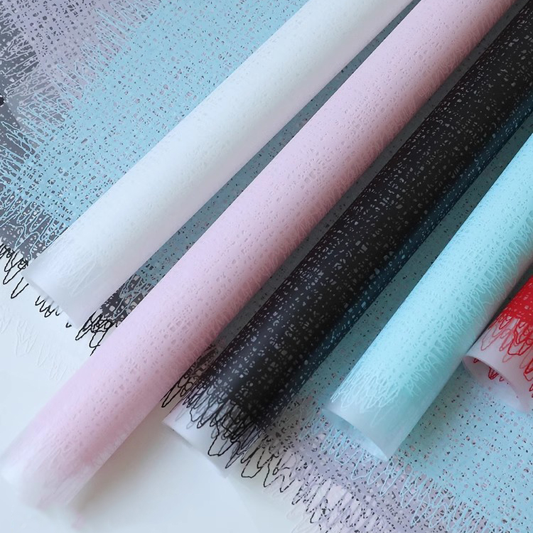 MYHC-67 Kunststoff-Blumenverpackungsfolie mit transparentem Boden, einfarbig, gewebtes Stoffmuster
