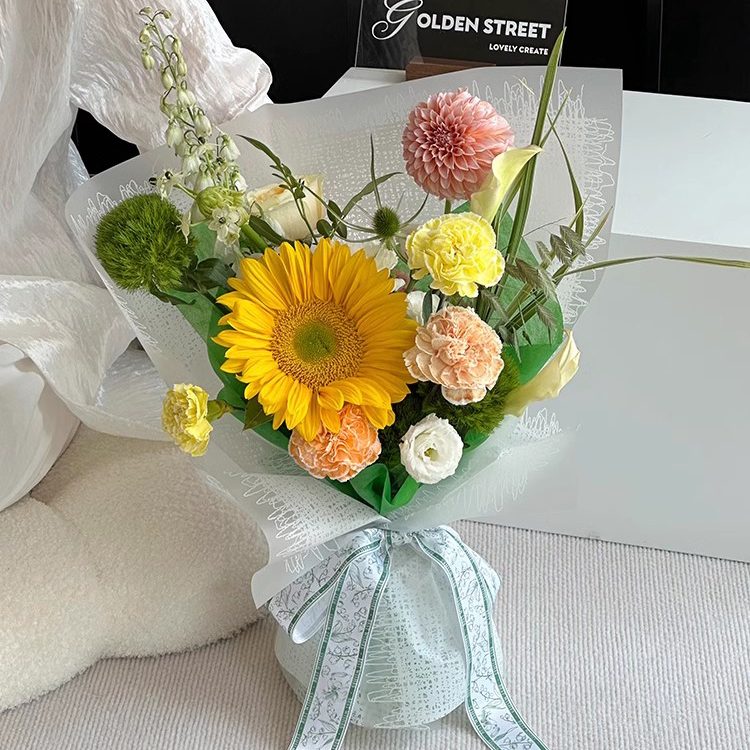 MYHC-67 Kunststoff-Blumenverpackungsfolie mit transparentem Boden, einfarbig, gewebtes Stoffmuster