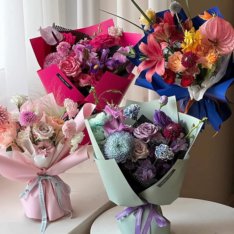 MYHC-68 Pearl Film 8 Seide 45×50 cm (±2 cm), einfarbiges Blumen-Geschenkpapier