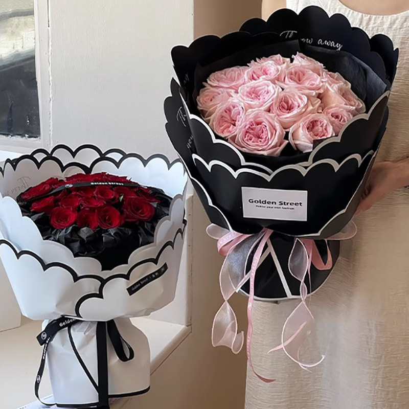 MYHC-71 Monochromes, blütenblattförmiges Baumwollblumen-Geschenkpapier
