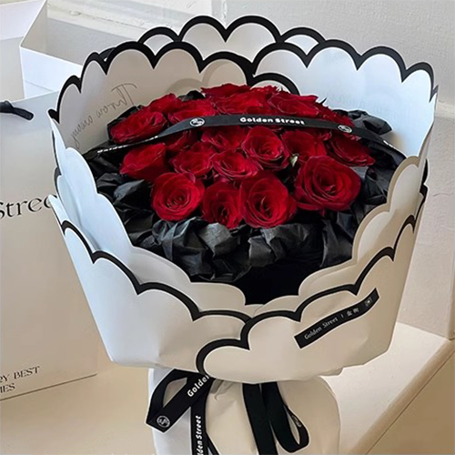 MYHC-71 Monochromes, blütenblattförmiges Baumwollblumen-Geschenkpapier