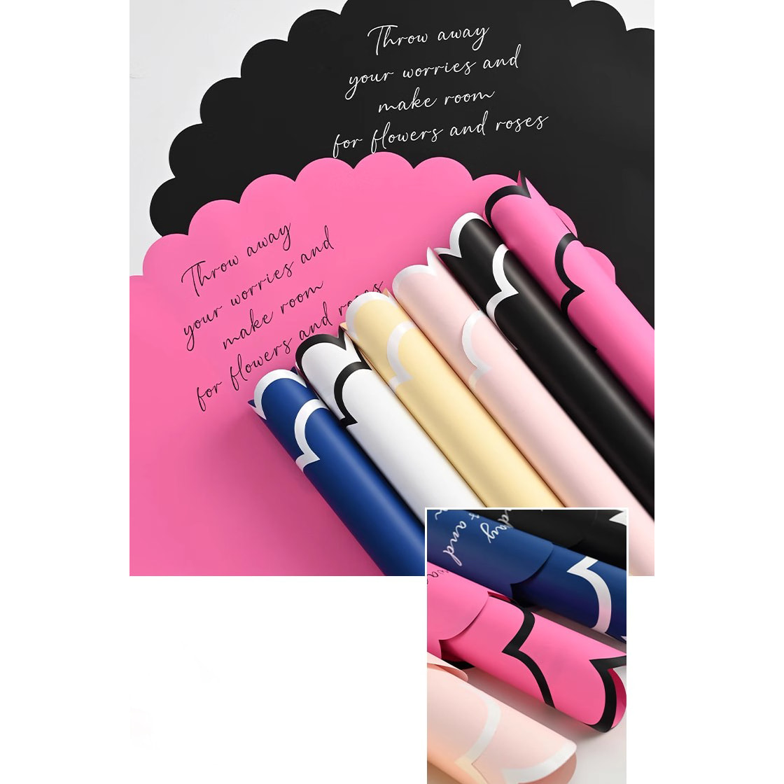 MYHC-71 Monochromes, blütenblattförmiges Baumwollblumen-Geschenkpapier