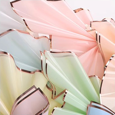 MYHC-72 Einfarbige Goldkante Wasserlichtfolie Transparente Blumenverpackungsfolie