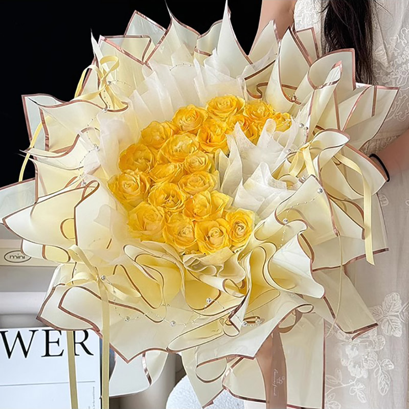 MYHC-72 Einfarbige Goldkante Wasserlichtfolie Transparente Blumenverpackungsfolie