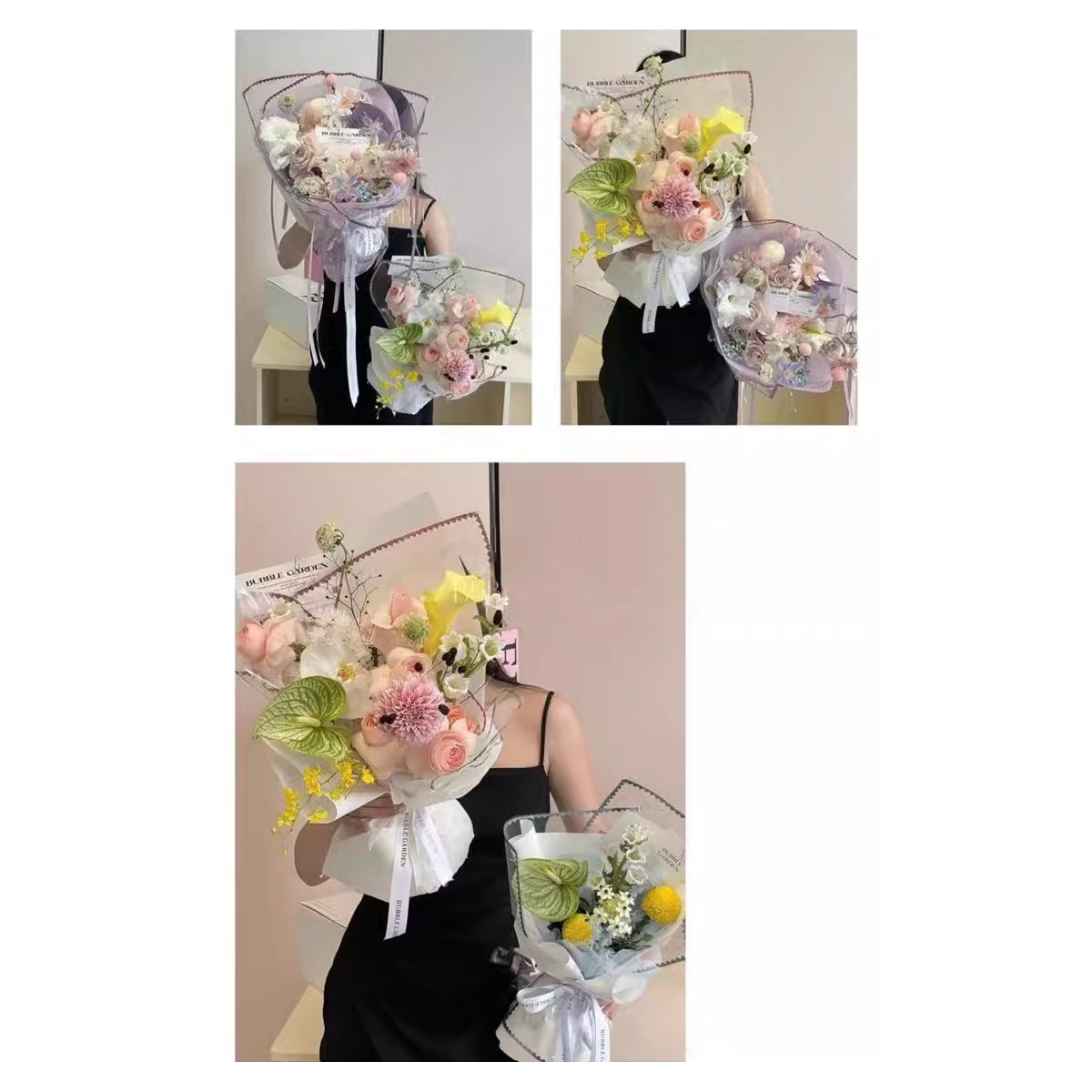 MYHC-73 Spitzen-Glitzerfolie Opp transparente Blumenverpackungsfolie