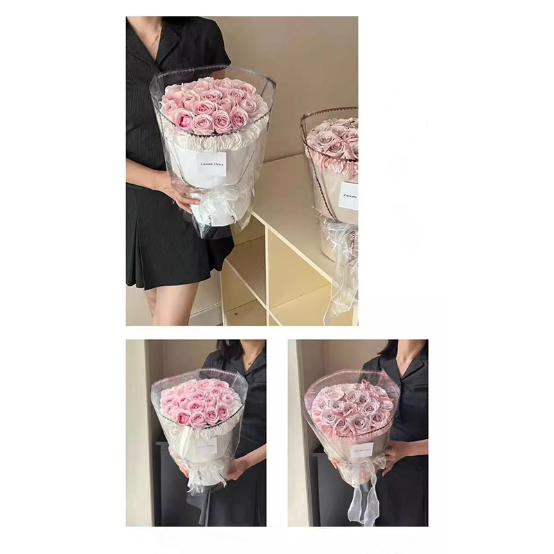 MYHC-73 Spitzen-Glitzerfolie Opp transparente Blumenverpackungsfolie