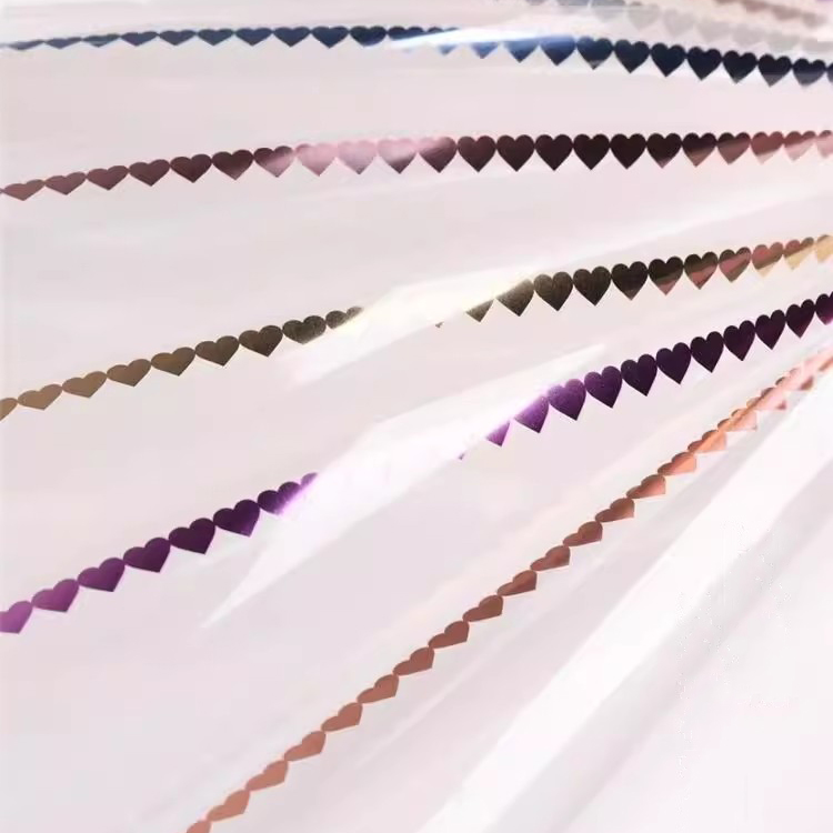 MYHC-73 Spitzen-Glitzerfolie Opp transparente Blumenverpackungsfolie