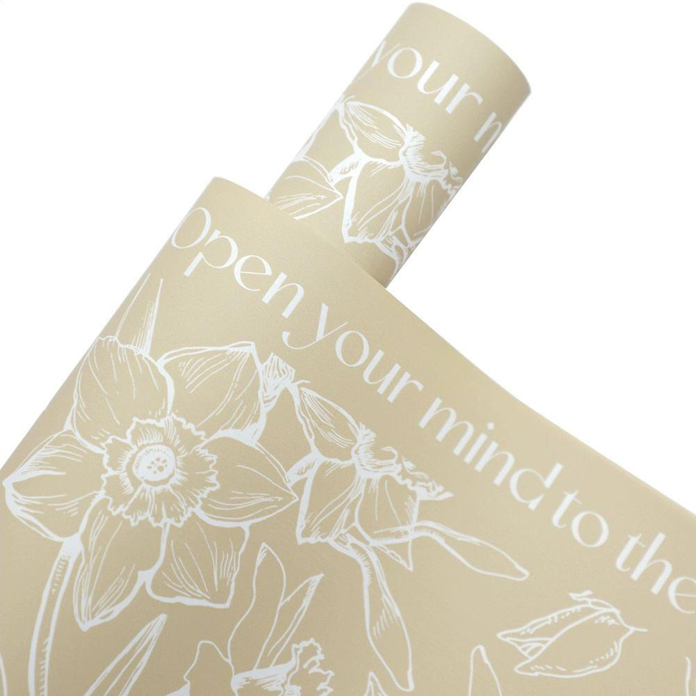 MYHC-77 Daffodils Lines Bopp Blumen-Geschenkpapier mit Perlglanzfolie