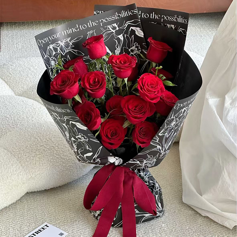 MYHC-77 Daffodils Lines Bopp Blumen-Geschenkpapier mit Perlglanzfolie
