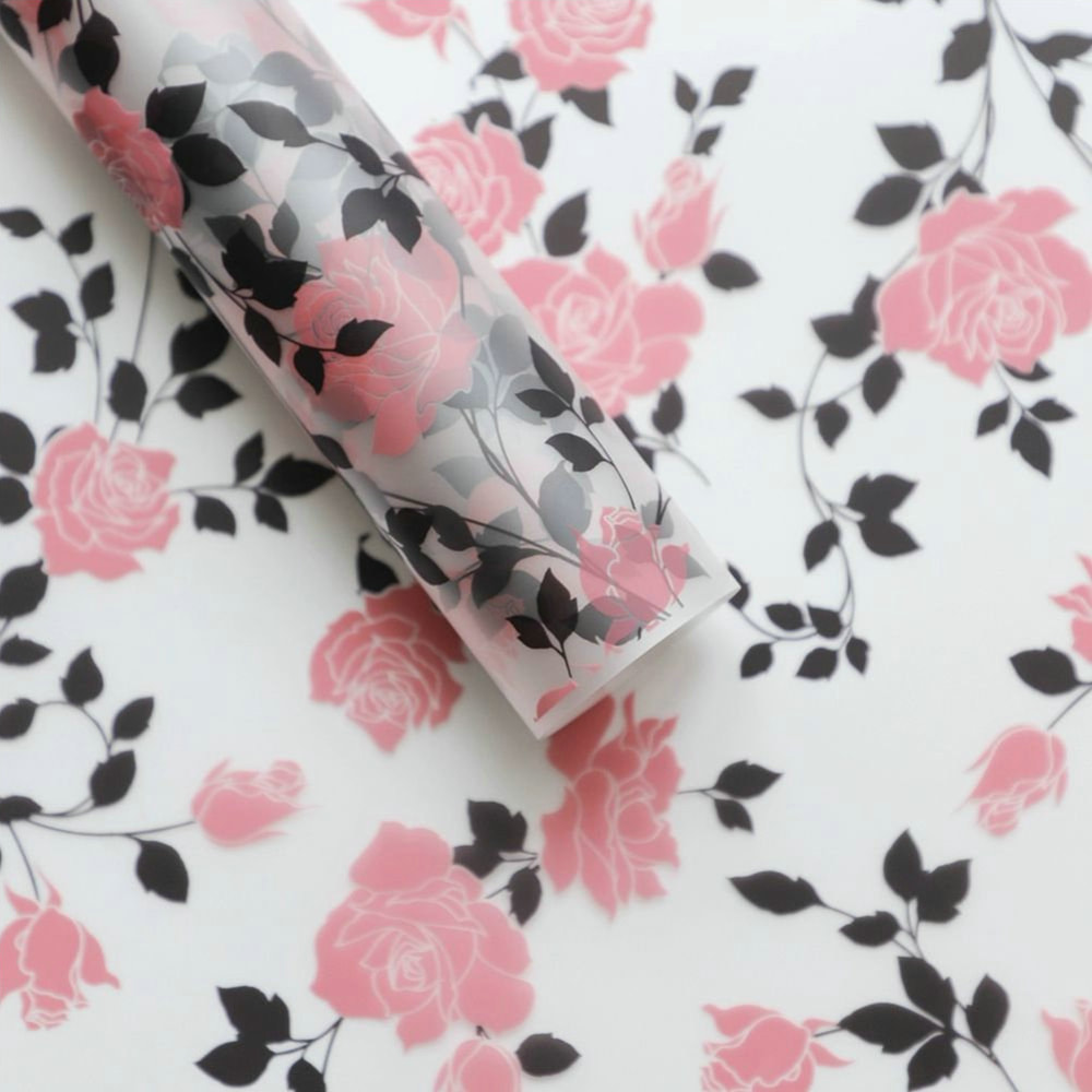 MYHC-79 Rosendruck, zweifarbige, transparente Blumenverpackungsfolie